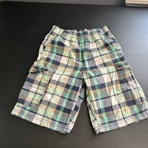 Boys Size 10/12 Plaid Pull On Cargo Shorts Preppy Back‎ to School Preppy